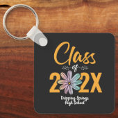 Sleutelanhanger met klas van bloem senior sleutelhanger (Voorkant)