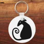 Sleutelanhanger met silhouet van rat sleutelhanger (Voorkant)