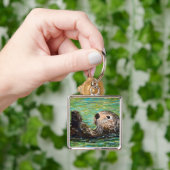 Sleutelanhanger met zeeotter-schildering sleutelhanger (Hand)