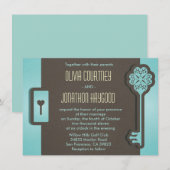 Sleutelbeen en Slot Trouw Uitnodiging (Voorkant / Achterkant)