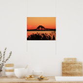 Sleutelbrug door het Marsh Sunset Poster (Keuken)