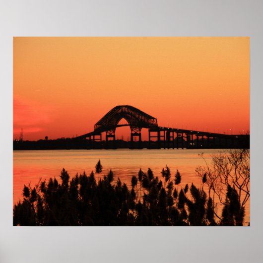 Sleutelbrug door het Marsh Sunset Poster (Voorkant)