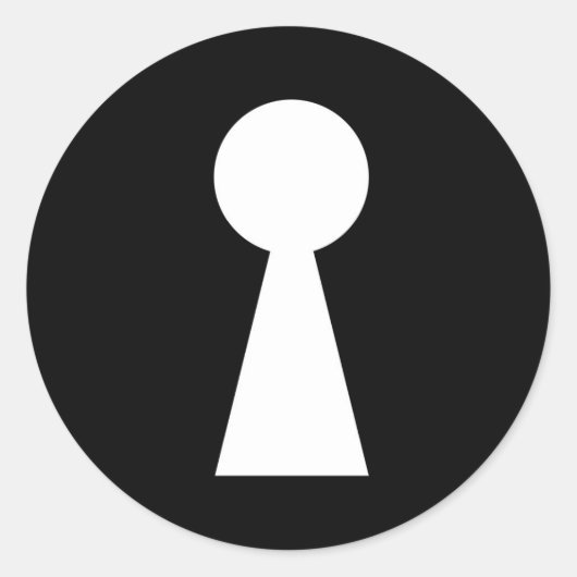 sleutelgat symbool geheim indirect teken ronde sticker (Voorkant)