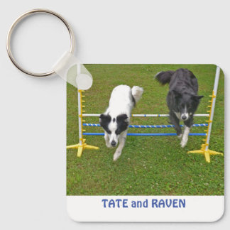 Sleutelhanger, 2,25 inch x 2,25 inch Border Collie Sleutelhanger