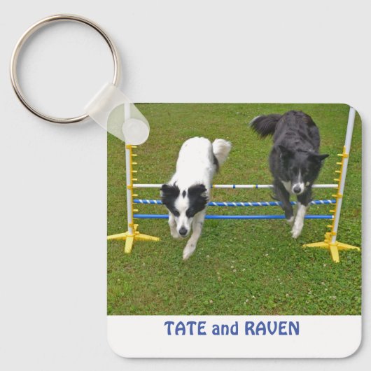 Sleutelhanger, 2,25 inch x 2,25 inch Border Collie Sleutelhanger (Voorkant)