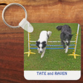Sleutelhanger, 2,25 inch x 2,25 inch Border Collie Sleutelhanger (Voorkant)