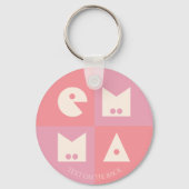 Sleutelhanger 4 letter meisjes naam roze (Achterkant)