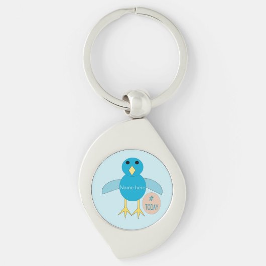 Sleutelhanger Aangepaste Blauwe Verjaardags Jongen (Voorkant)