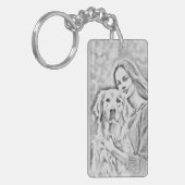 Sleutelhanger Aangepaste foto Hondenliefhebber toe (Voorkant Links)