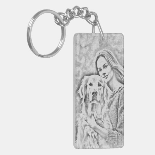 Sleutelhanger Aangepaste foto Hondenliefhebber toe (Voorkant Links)