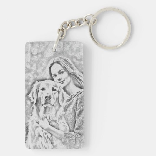 Sleutelhanger Aangepaste foto Hondenliefhebber toe (achterkant)