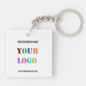 Sleutelhanger Aangepaste Logo tekst voor zakelijke (Achterkant)