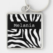 Sleutelhanger Aangepaste naam Zebra Print (Voorkant)