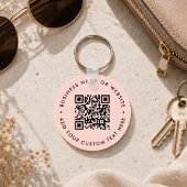 Sleutelhanger | Aangepaste QR-code roze tag