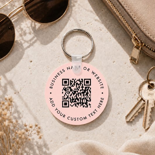 Sleutelhanger | Aangepaste QR-code roze tag