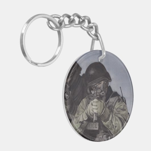 Sleutelhanger aangepaste tekst voor SWAT-team poli (Voorkant Links)
