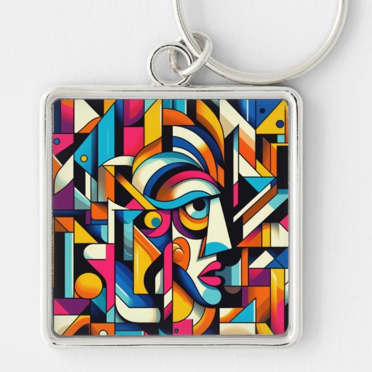 Sleutelhanger - abstract schilderij (Voorkant)