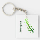 Sleutelhanger (acryl) - Monogram met Achternaam (g (voorkant)
