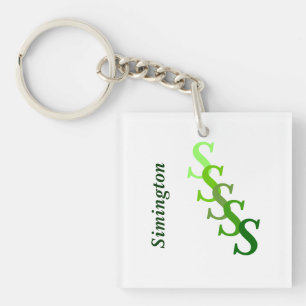 Sleutelhanger (acryl) - Monogram met Achternaam (g