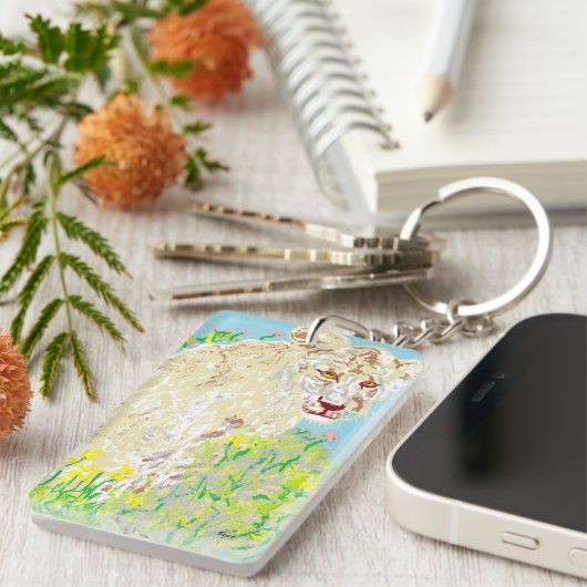 Sleutelhanger Afrikaanse leeuw uit de rechthoek (d (Voorkant Rechts)