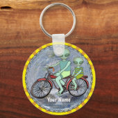 Sleutelhanger Alien op Fiets (Voorkant)