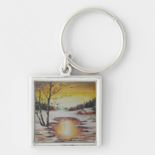Sleutelhanger Ann Hayes Painting Winter Scene