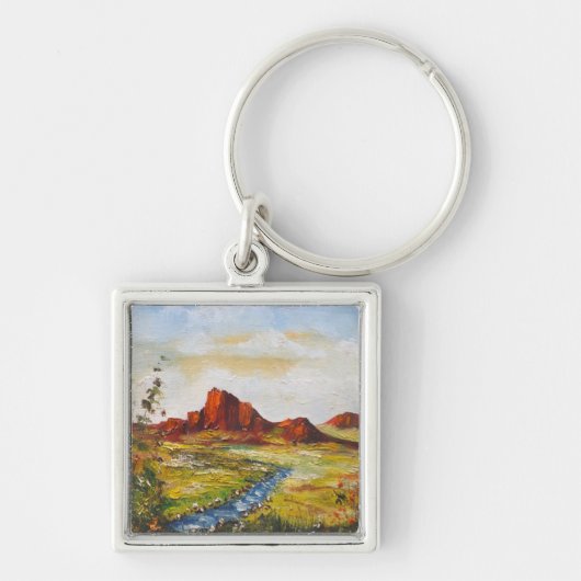 Sleutelhanger Ann Hayes schilderend Red Rock Canya (Voorkant)