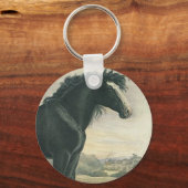 Sleutelhanger Antiek kunst Shire Black Draft Horse (Voorkant)