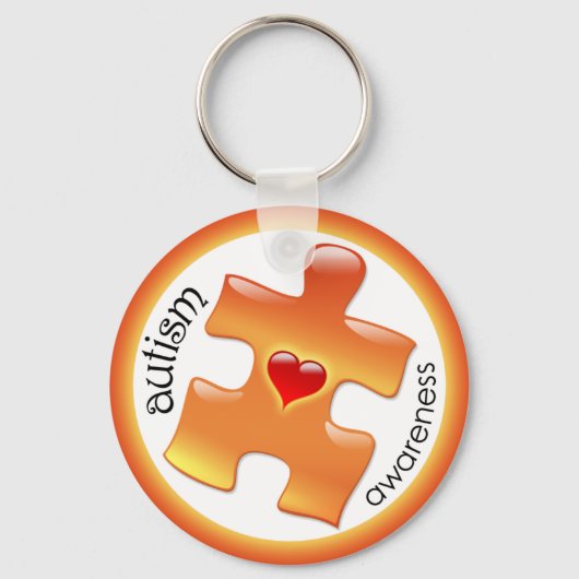 Sleutelhanger Autism Awareness - Oranje (Voorkant)