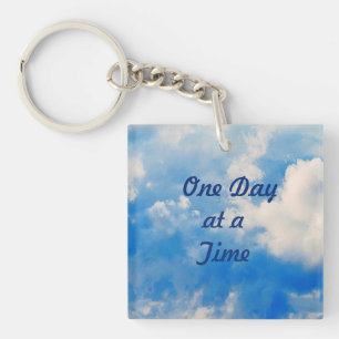 Sleutelhanger-Azure met witte wolken Sleutelhanger
