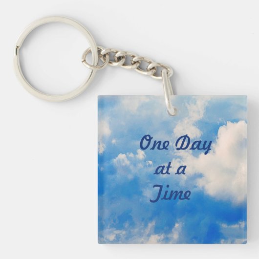 Sleutelhanger-Azure met witte wolken Sleutelhanger (voorkant)