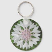 Sleutelhanger - Basis - Button van witte/roze bach (Voorkant)