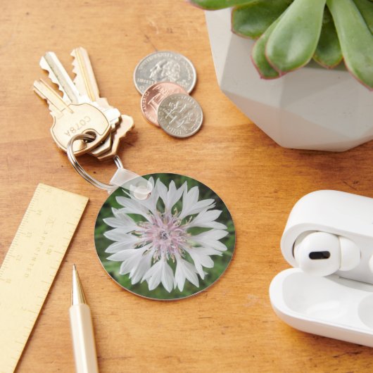 Sleutelhanger - Basis - Button van witte/roze bach (Bureau)