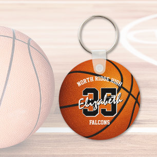 sleutelhanger basketbal voor meisjes met teamnaam