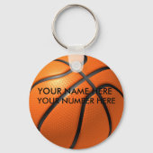 Sleutelhanger Basketball met Jouw naam, uw nummer (Voorkant)