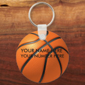 Sleutelhanger Basketball met Jouw naam, uw nummer (Voorkant)