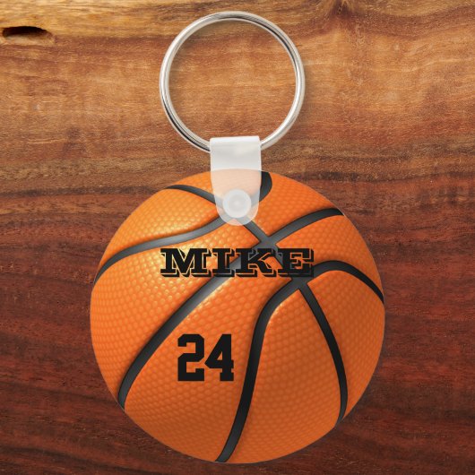 Sleutelhanger Basketball met Jouw naam, uw nummer (Voorkant)
