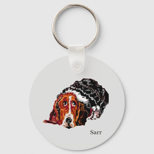 Sleutelhanger : BASSET HOUND (Voorkant)