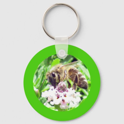 Sleutelhanger - Bee op Clover Blossom (Voorkant)