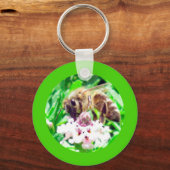 Sleutelhanger - Bee op Clover Blossom (Voorkant)