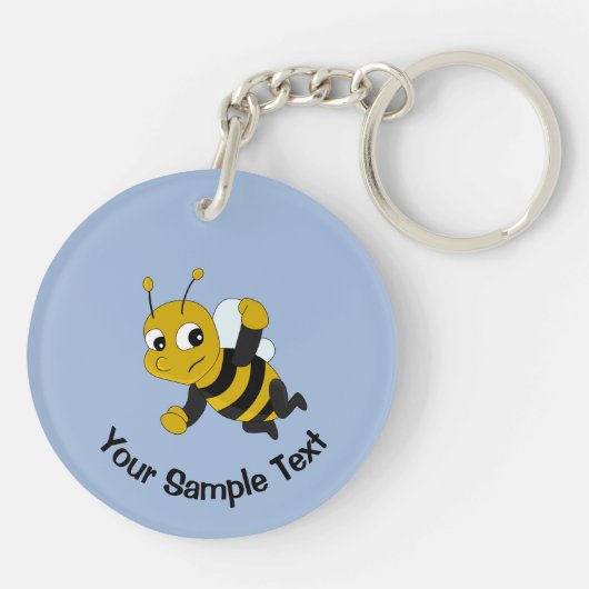 Sleutelhanger bijen cartoon (Achterkant)