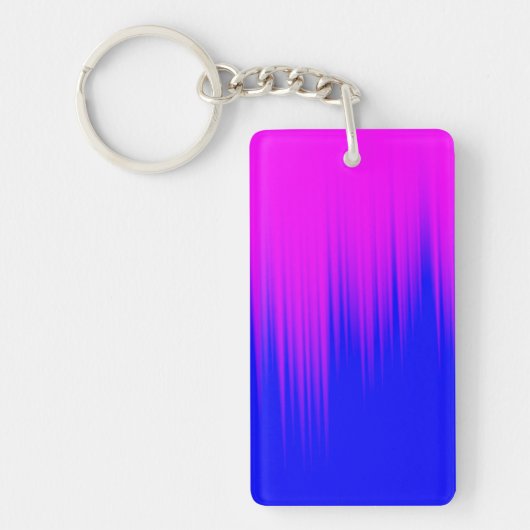 Sleutelhanger Blauw en magenta Streaks Patroon (Voorkant)