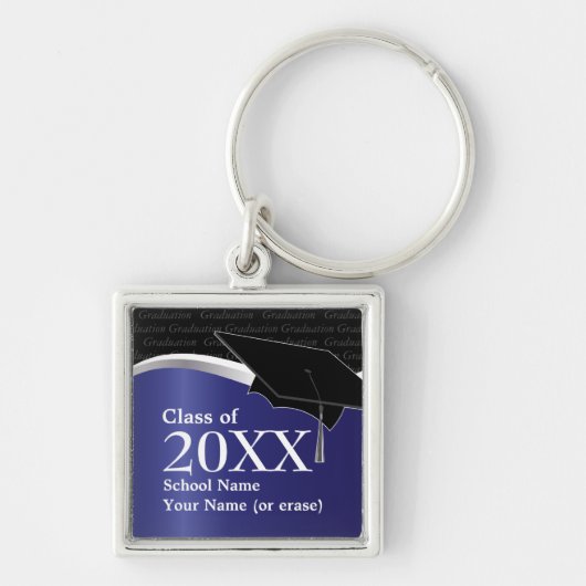 Sleutelhanger blauw en zwart Afstuderen (Voorkant)