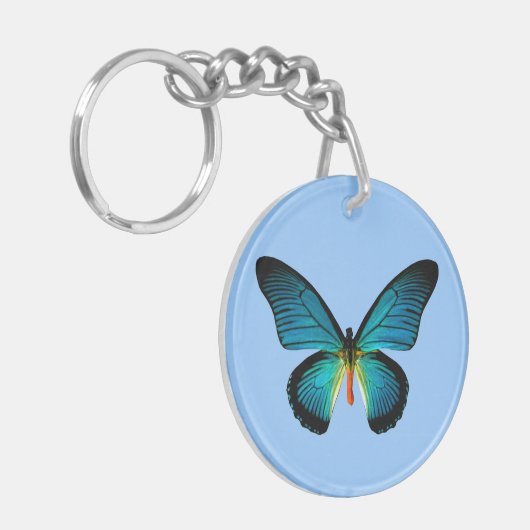 Sleutelhanger blauwe vlinder (Voorkant Links)