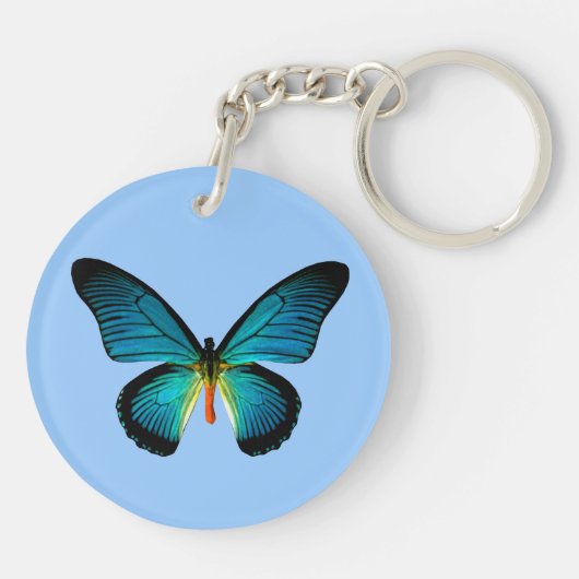 Sleutelhanger blauwe vlinder (Achterkant)