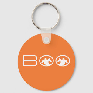 Sleutelhanger Boo Halloween, Oranje en wit