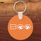 Sleutelhanger Boo Halloween, Oranje en wit (Voorkant)