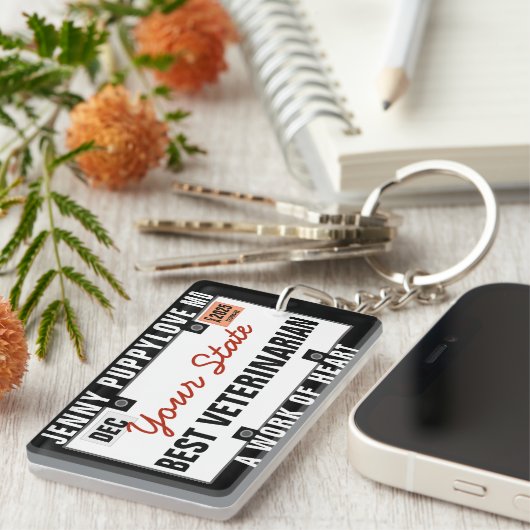 Sleutelhanger Bord van veterinair certificaat (Voorkant Rechts)