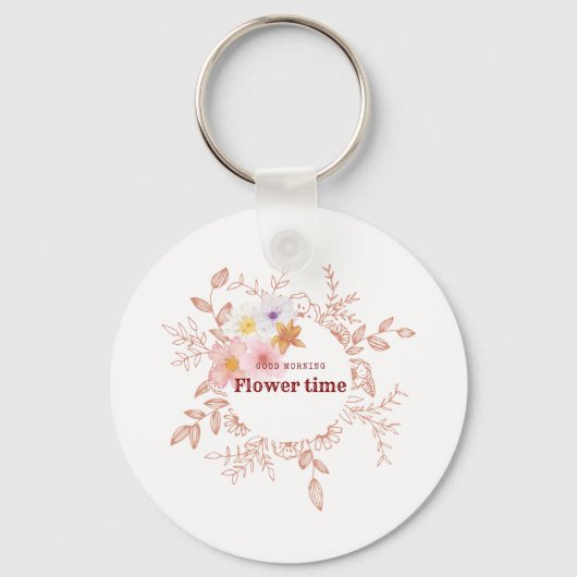 Sleutelhanger | Botanische Bloem Tijd Sleutelhange (Voorkant)