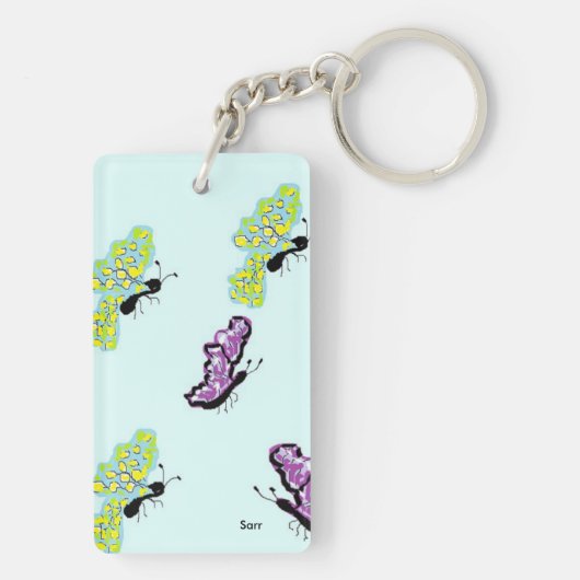 Sleutelhanger/botervliegen Sleutelhanger (achterkant)